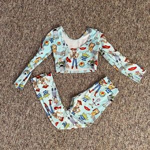 GIRLS Toy Story 2pc set cropped long sleeve & leggings Sz 11/12